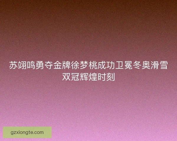 苏翊鸣勇夺金牌徐梦桃成功卫冕冬奥滑雪双冠辉煌时刻 苏翊鸣勇夺金牌徐梦桃成功卫冕冬奥滑雪双冠辉煌时刻